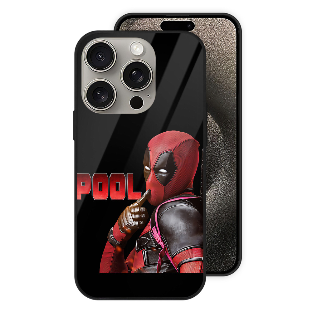 （画像用） Deadpool デッドプール 【iPhone15Pro対応】スマホケース 耐衝撃＆黄変防止 背面ガラス