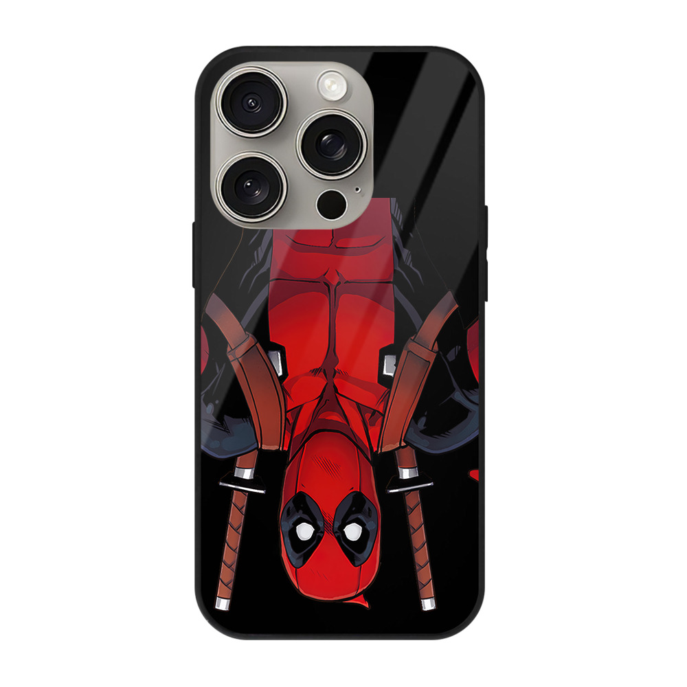 （画像用） Deadpool デッドプール 【iPhone15Pro対応】スマホケース 耐衝撃＆黄変防止 背面ガラス