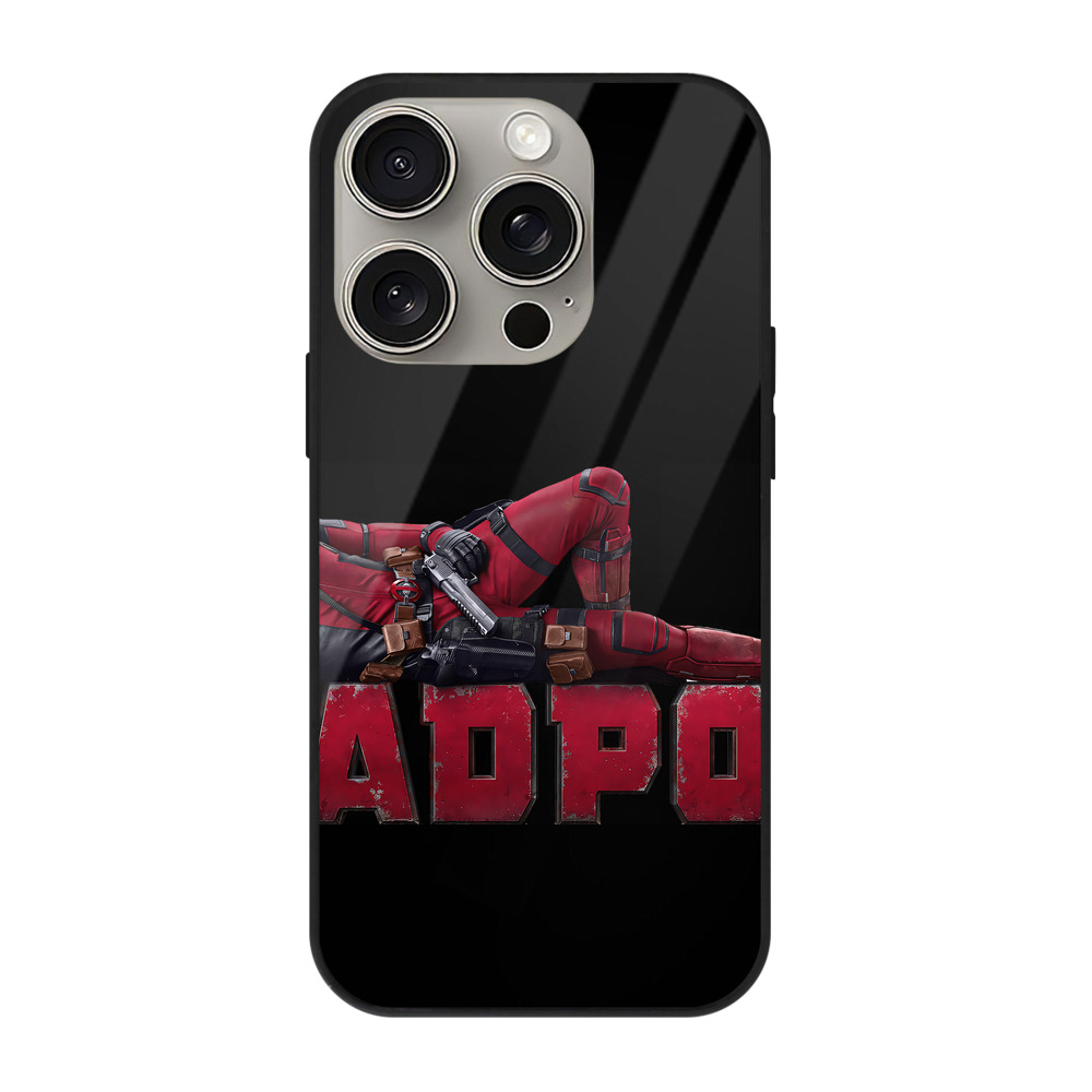 （画像用） Deadpool デッドプール 【iPhone15Pro対応】スマホケース 耐衝撃＆黄変防止 背面ガラス
