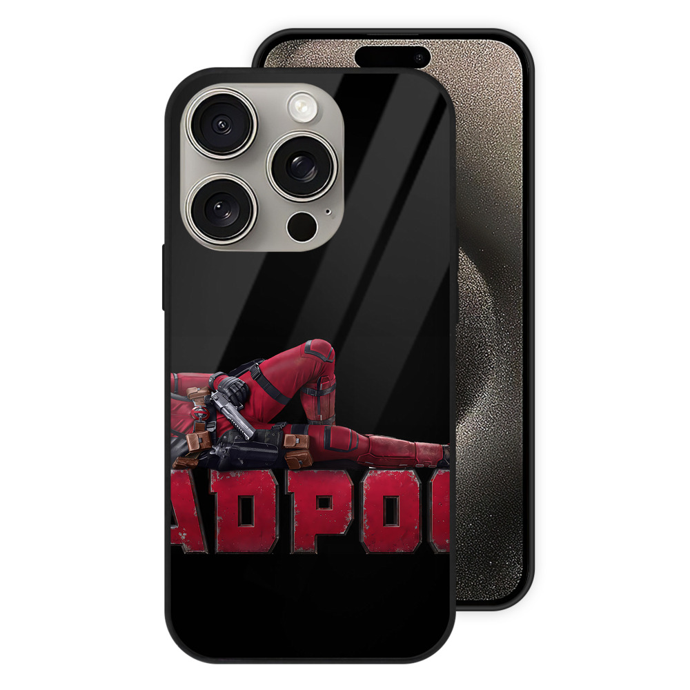 （画像用） Deadpool デッドプール 【iPhone15Pro対応】スマホケース 耐衝撃＆黄変防止 背面ガラス