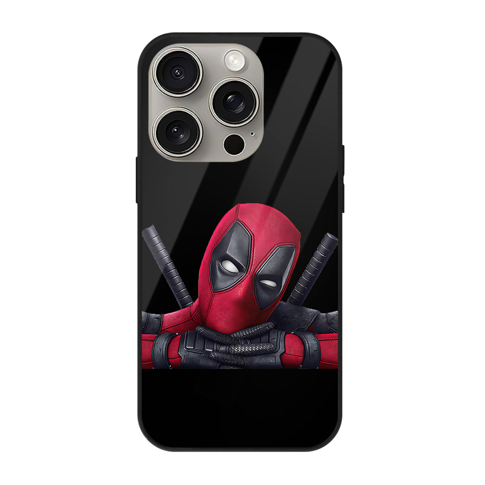 （画像用） Deadpool デッドプール 【iPhone15Pro対応】スマホケース 耐衝撃＆黄変防止 背面ガラス