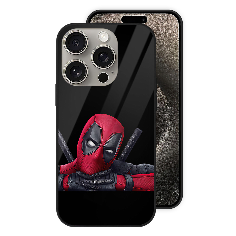 （画像用） Deadpool デッドプール 【iPhone15Pro対応】スマホケース 耐衝撃＆黄変防止 背面ガラス