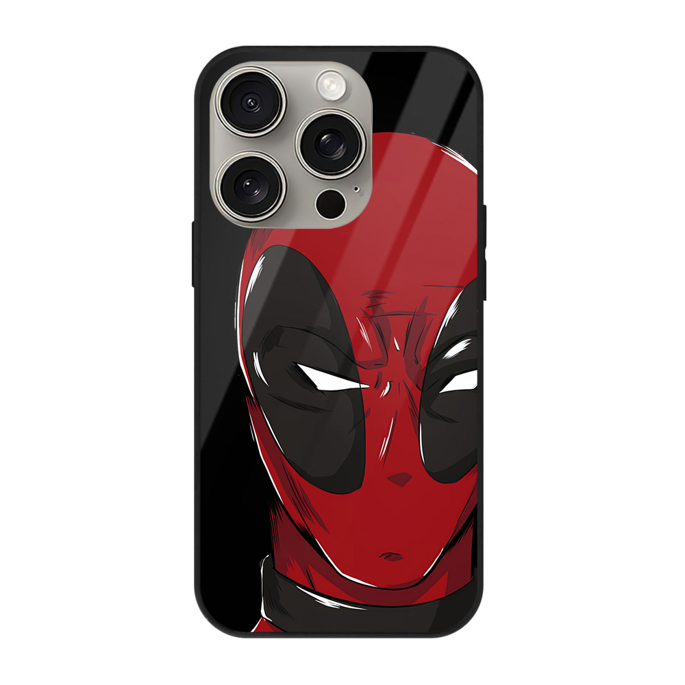 （画像用） Deadpool デッドプール 【iPhone15Pro対応】スマホケース 耐衝撃＆黄変防止 背面ガラス