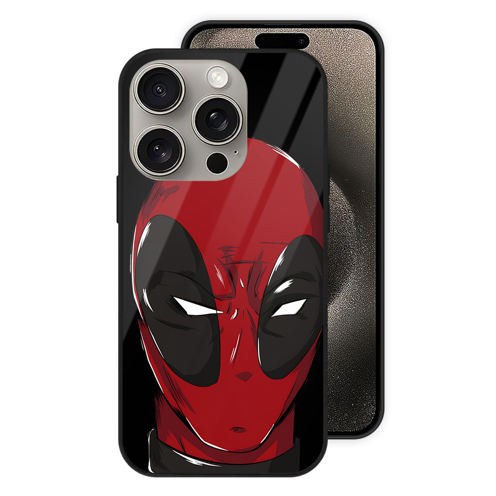 （画像用） Deadpool デッドプール 【iPhone15Pro対応】スマホケース 耐衝撃＆黄変防止 背面ガラス