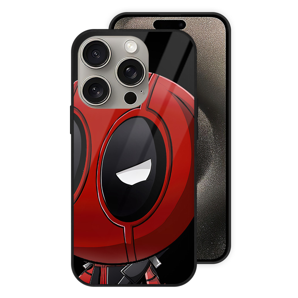 （画像用） Deadpool デッドプール 【iPhone15Pro対応】スマホケース 耐衝撃＆黄変防止 背面ガラス
