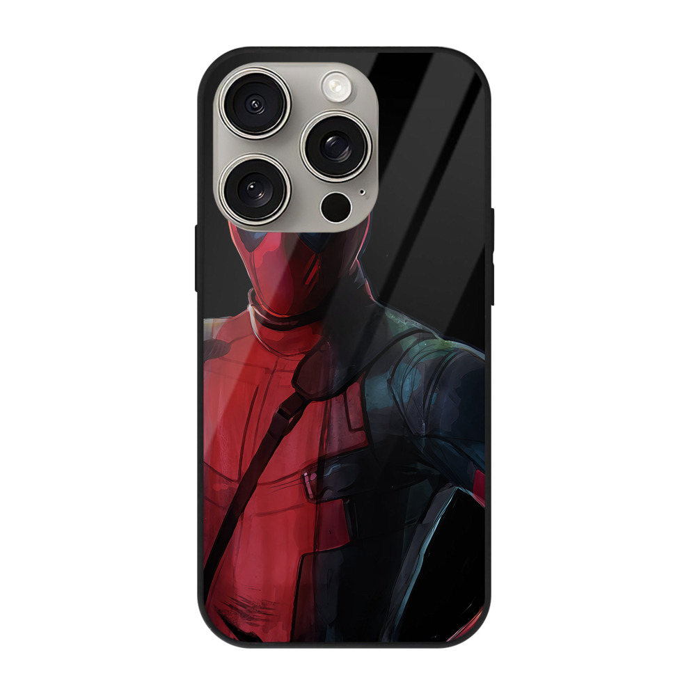 （画像用） Deadpool デッドプール 【iPhone15Pro対応】スマホケース 耐衝撃＆黄変防止 背面ガラス