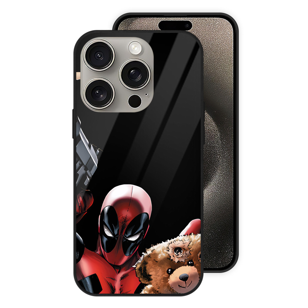 （画像用） Deadpool デッドプール 【iPhone15Pro対応】スマホケース 耐衝撃＆黄変防止 背面ガラス