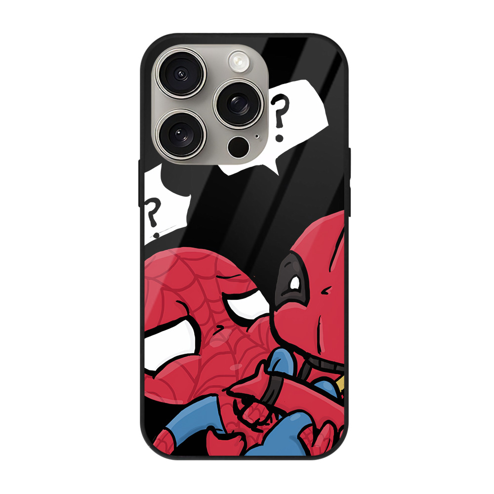 （画像用） Deadpool デッドプール 【iPhone15Pro対応】スマホケース 耐衝撃＆黄変防止 背面ガラス