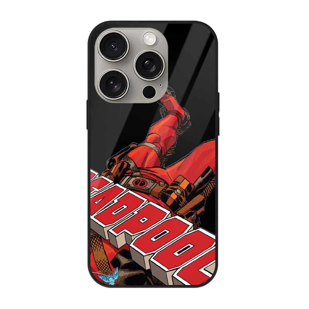 （画像用） Deadpool デッドプール 【iPhone15Pro対応】スマホケース 耐衝撃＆黄変防止 背面ガラス