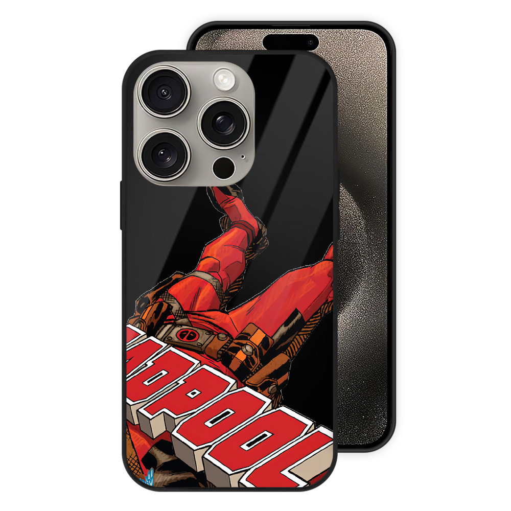 （画像用） Deadpool デッドプール 【iPhone15Pro対応】スマホケース 耐衝撃＆黄変防止 背面ガラス