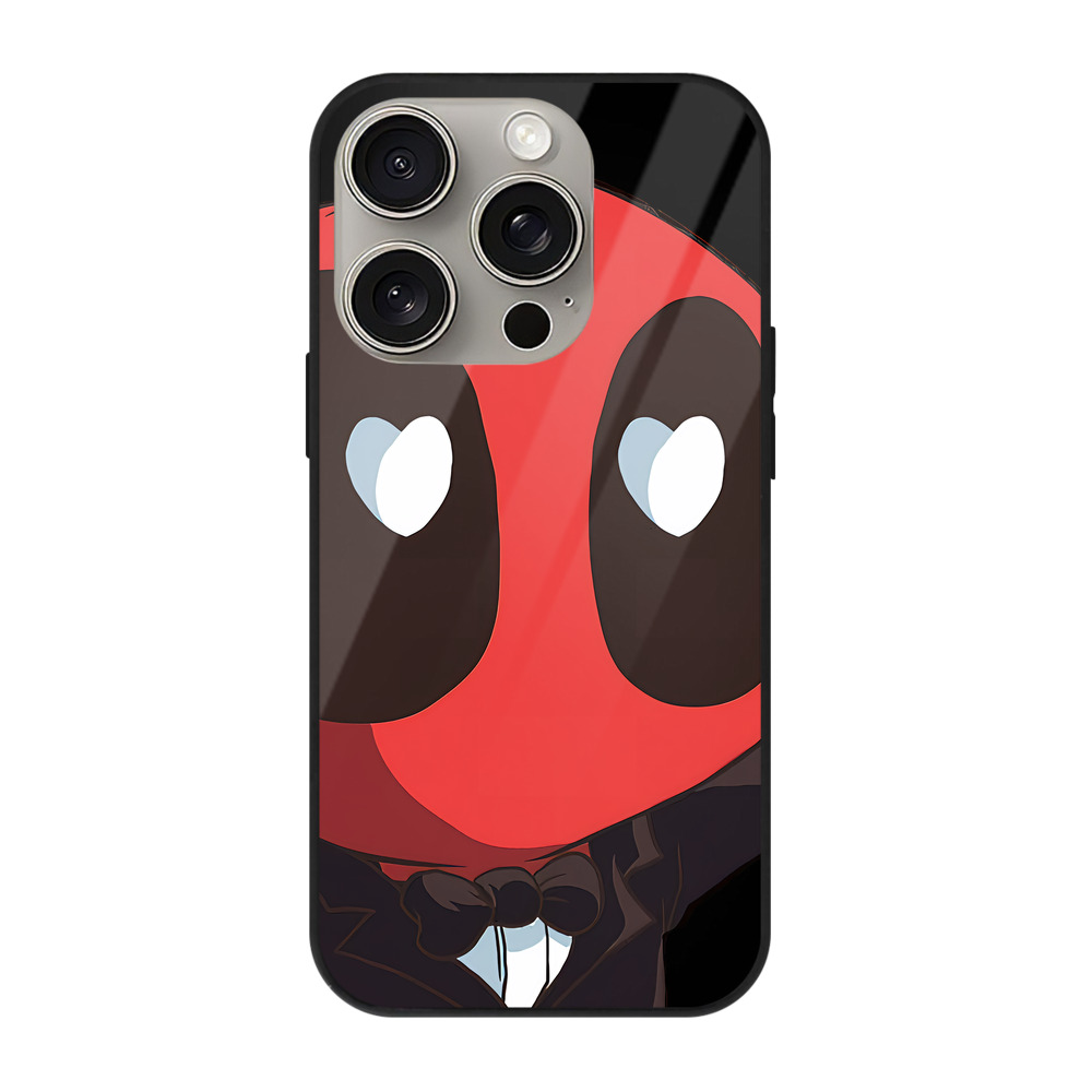 （画像用） Deadpool デッドプール 【iPhone15Pro対応】スマホケース 耐衝撃＆黄変防止 背面ガラス
