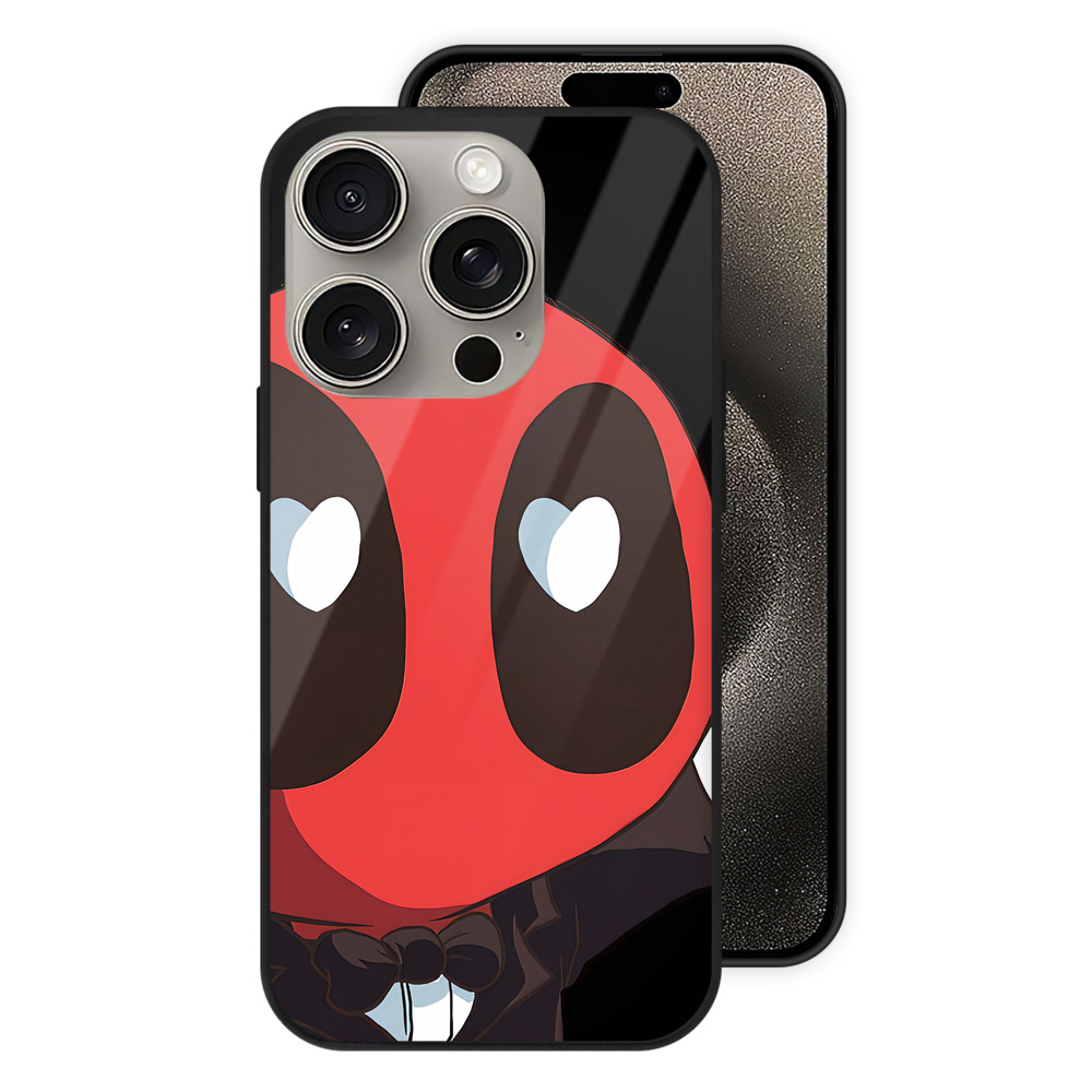 （画像用） Deadpool デッドプール 【iPhone15Pro対応】スマホケース 耐衝撃＆黄変防止 背面ガラス