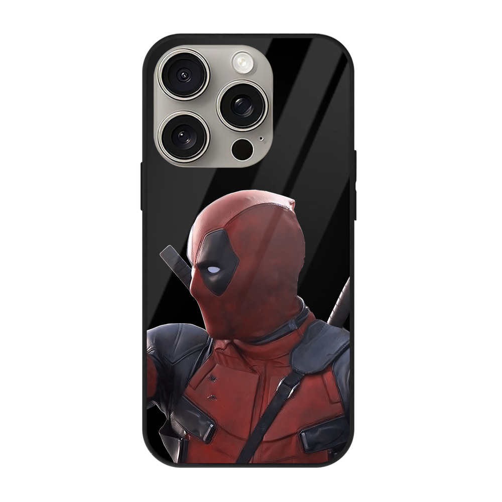 （画像用） Deadpool デッドプール 【iPhone15Pro対応】スマホケース 耐衝撃＆黄変防止 背面ガラス