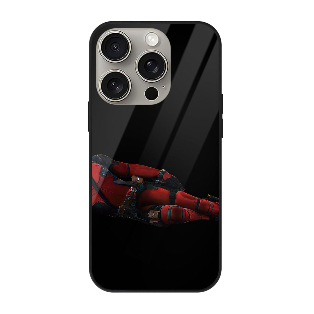 （画像用） Deadpool デッドプール 【iPhone15Pro対応】スマホケース 耐衝撃＆黄変防止 背面ガラス