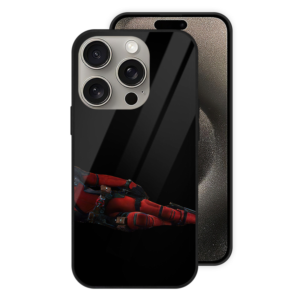 （画像用） Deadpool デッドプール 【iPhone15Pro対応】スマホケース 耐衝撃＆黄変防止 背面ガラス