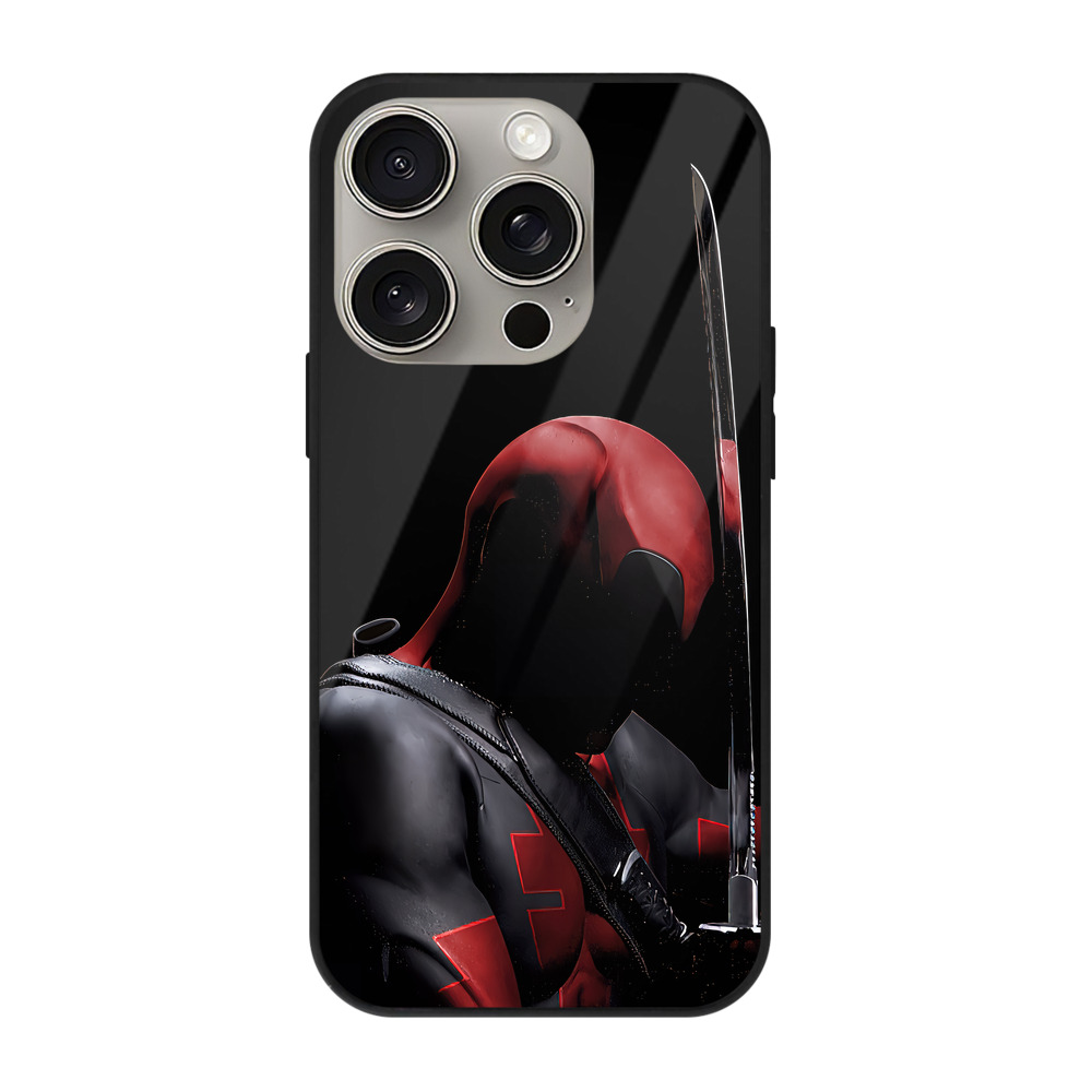 （画像用） Deadpool デッドプール 【iPhone15Pro対応】スマホケース 耐衝撃＆黄変防止 背面ガラス