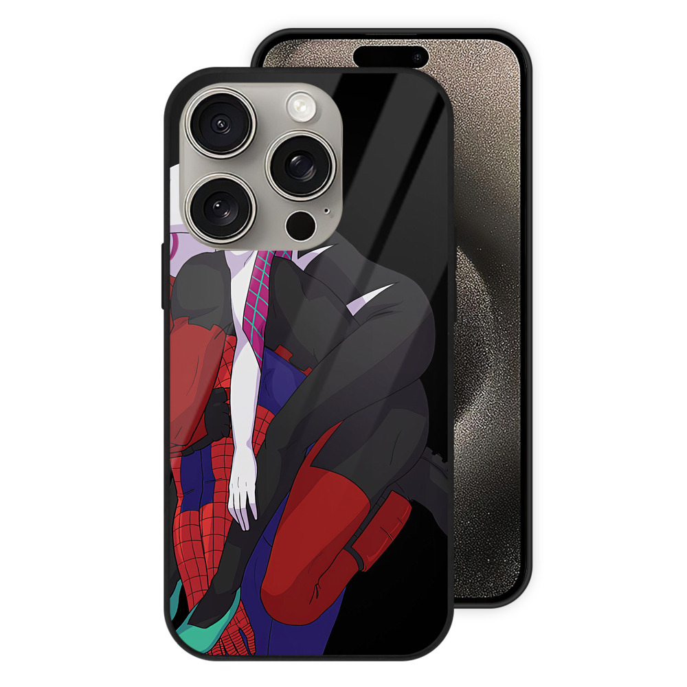 （画像用） Deadpool デッドプール 【iPhone15Pro対応】スマホケース 耐衝撃＆黄変防止 背面ガラス