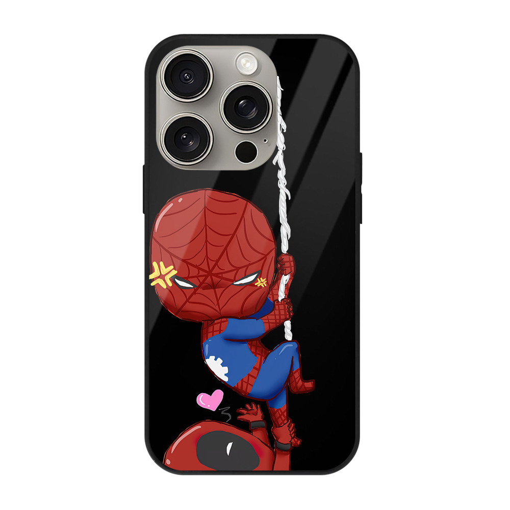 （画像用） Deadpool デッドプール 【iPhone15Pro対応】スマホケース 耐衝撃＆黄変防止 背面ガラス