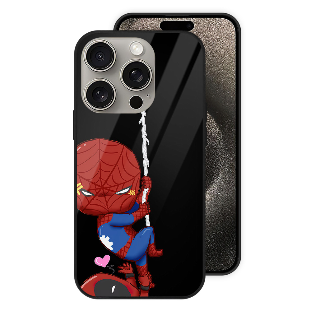 （画像用） Deadpool デッドプール 【iPhone15Pro対応】スマホケース 耐衝撃＆黄変防止 背面ガラス