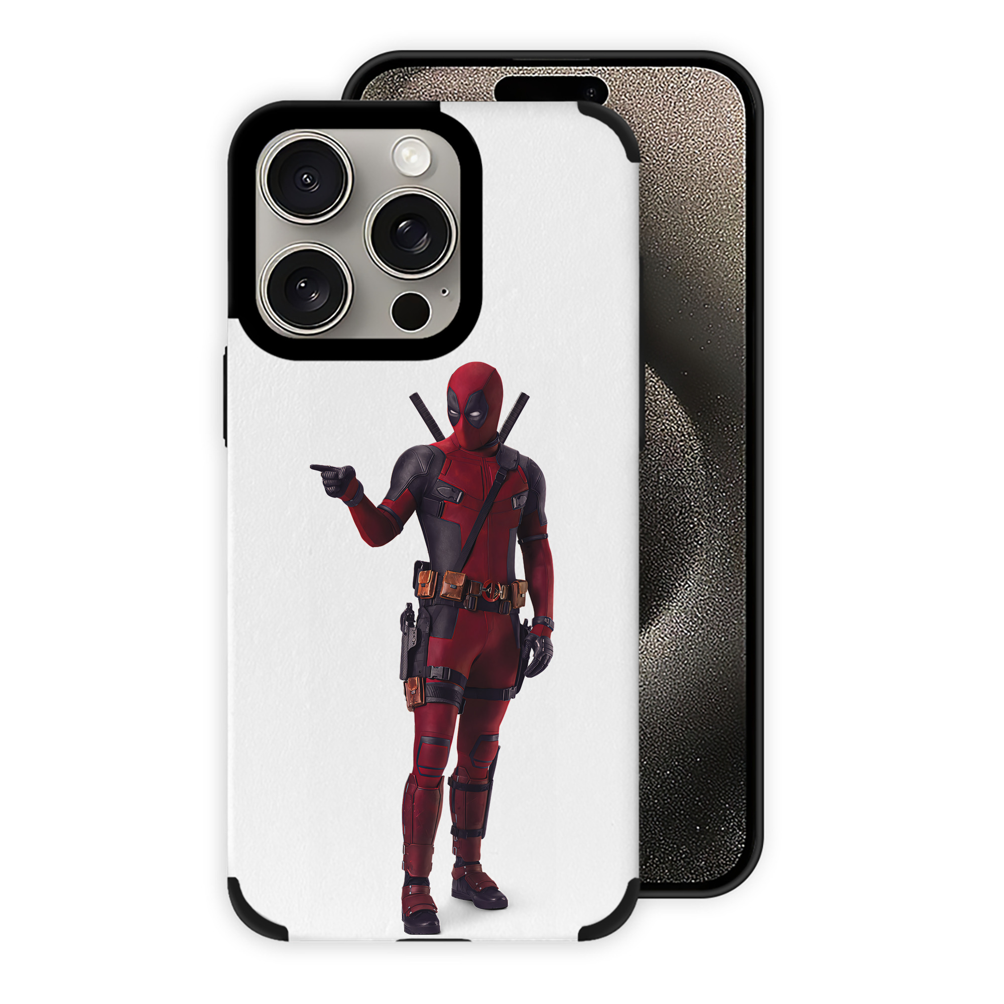 （画像用） Deadpool デッドプール 【iPhone15ProMax対応】 PUレザー スマホケース 耐衝撃＆黄変防止