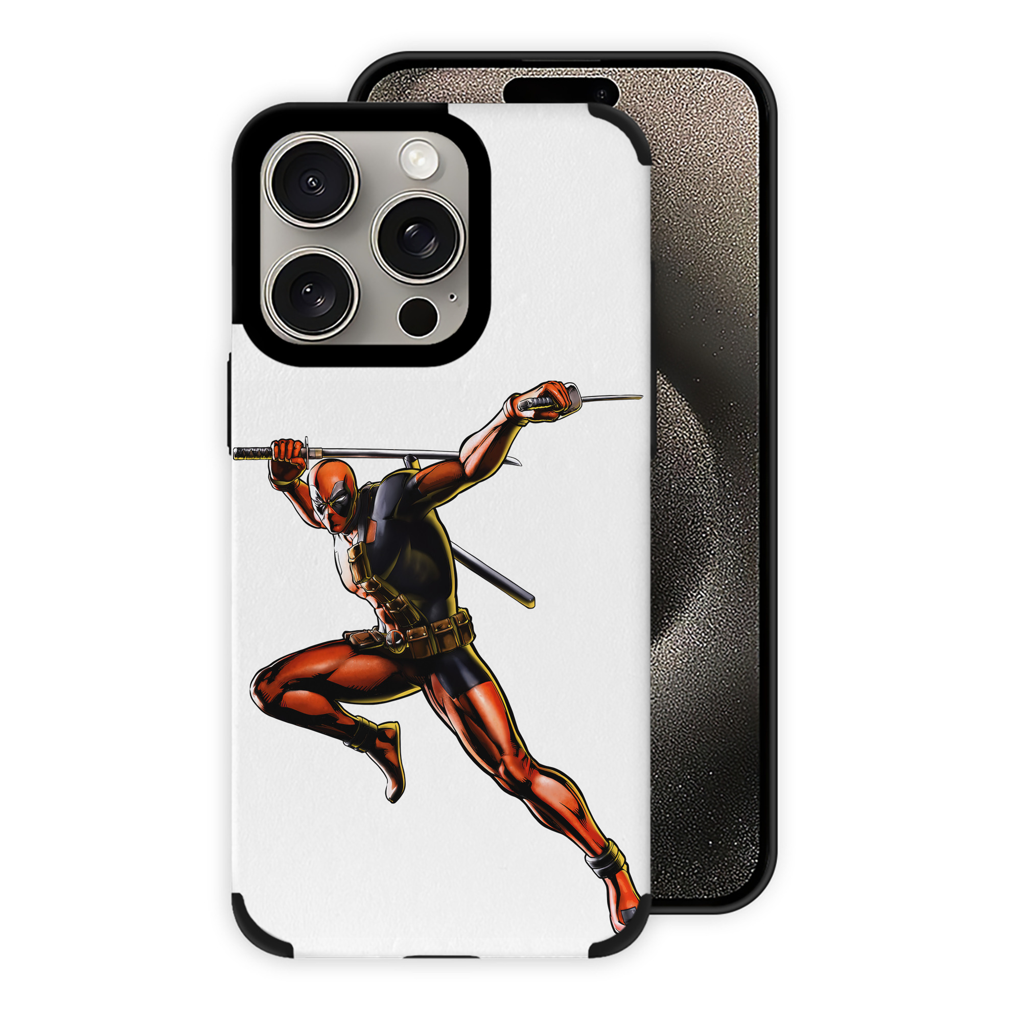 （画像用） Deadpool デッドプール 【iPhone15ProMax対応】 PUレザー スマホケース 耐衝撃＆黄変防止