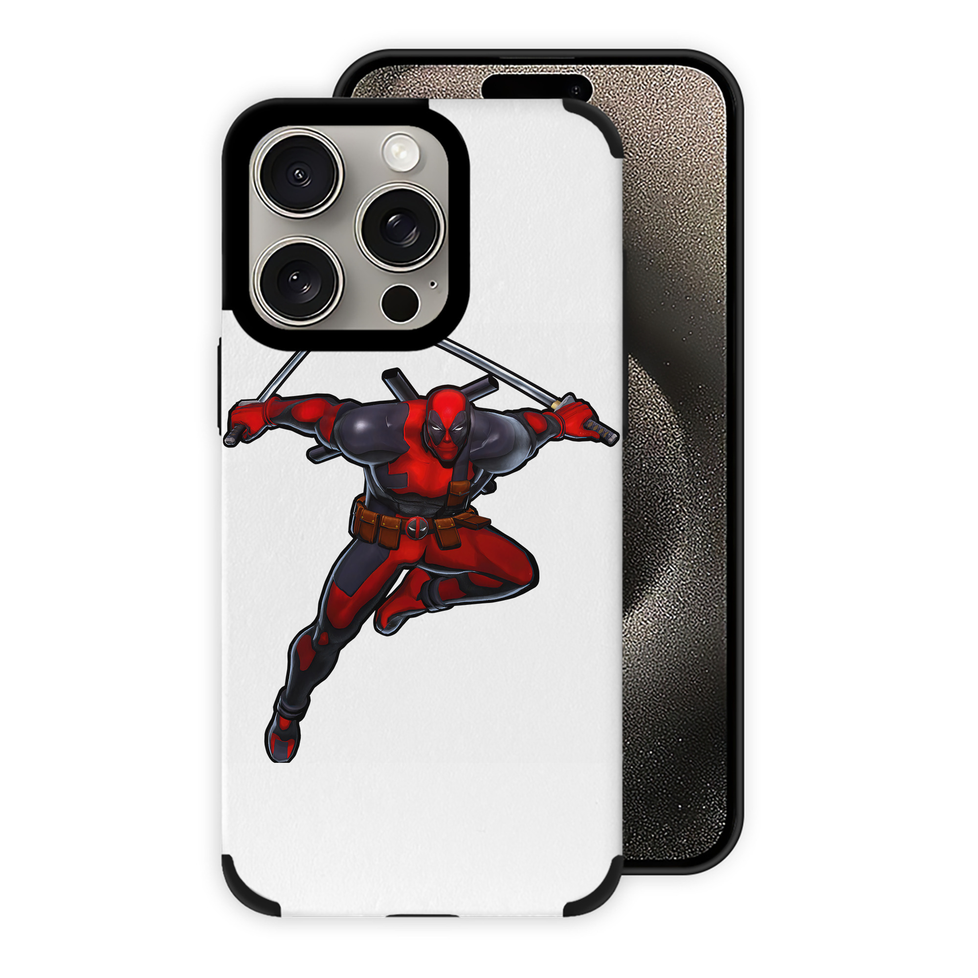 （画像用） Deadpool デッドプール 【iPhone15ProMax対応】 PUレザー スマホケース 耐衝撃＆黄変防止