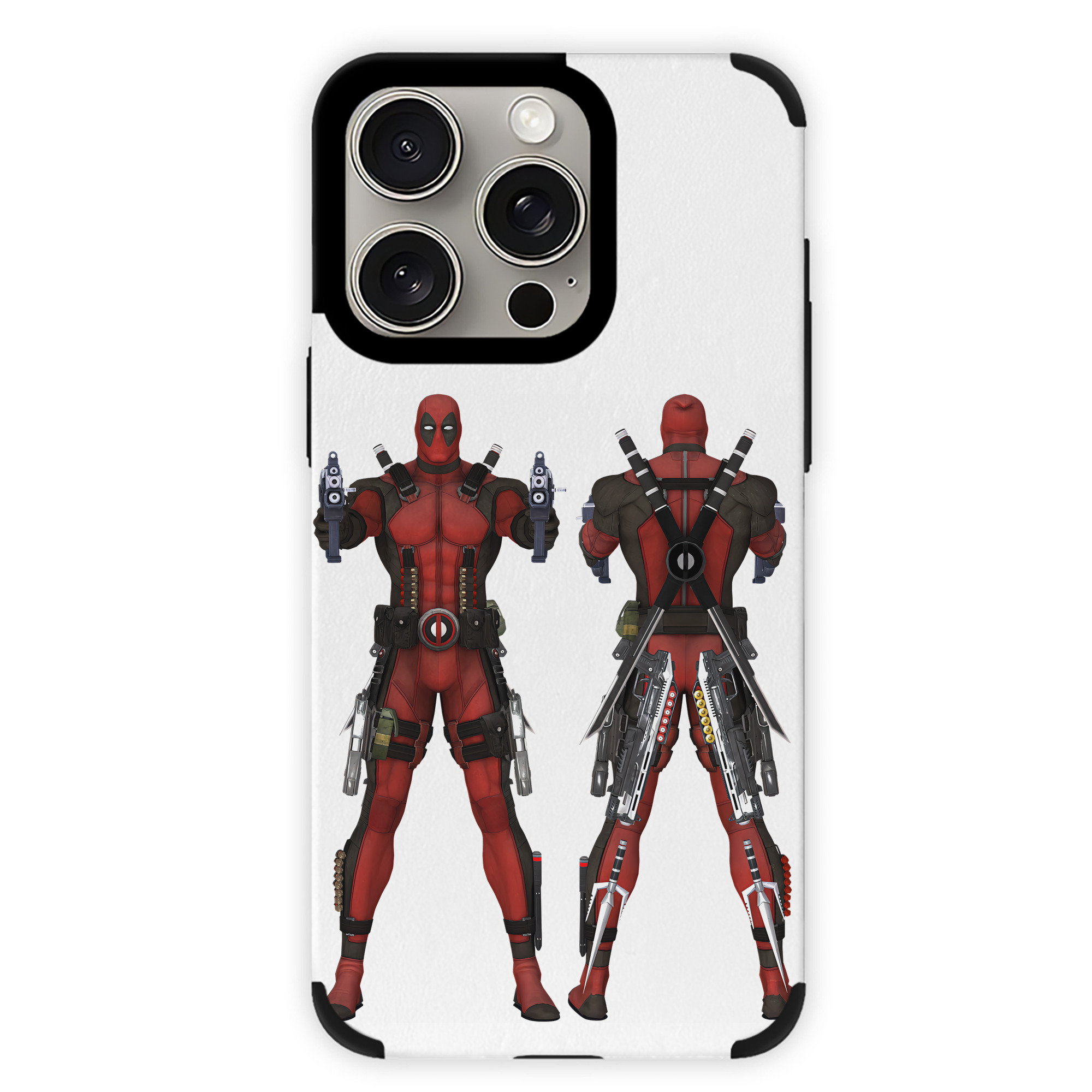 （画像用） Deadpool デッドプール 【iPhone15ProMax対応】 PUレザー スマホケース 耐衝撃＆黄変防止