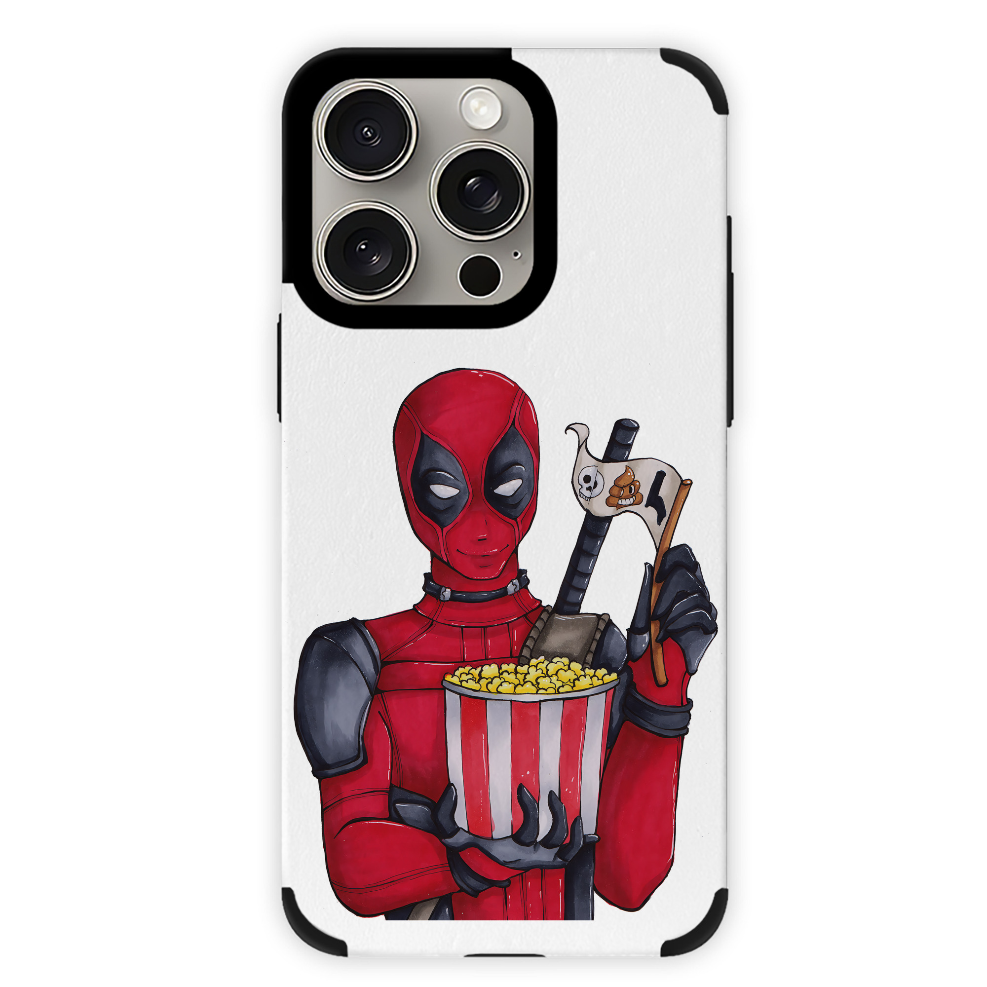 （画像用） Deadpool デッドプール 【iPhone15ProMax対応】 PUレザー スマホケース 耐衝撃＆黄変防止