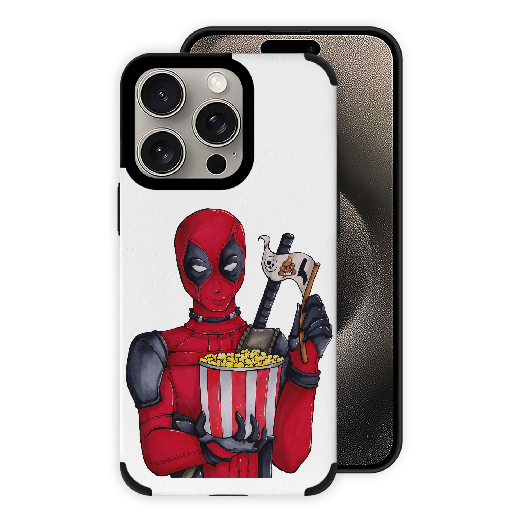（画像用） Deadpool デッドプール 【iPhone15ProMax対応】 PUレザー スマホケース 耐衝撃＆黄変防止