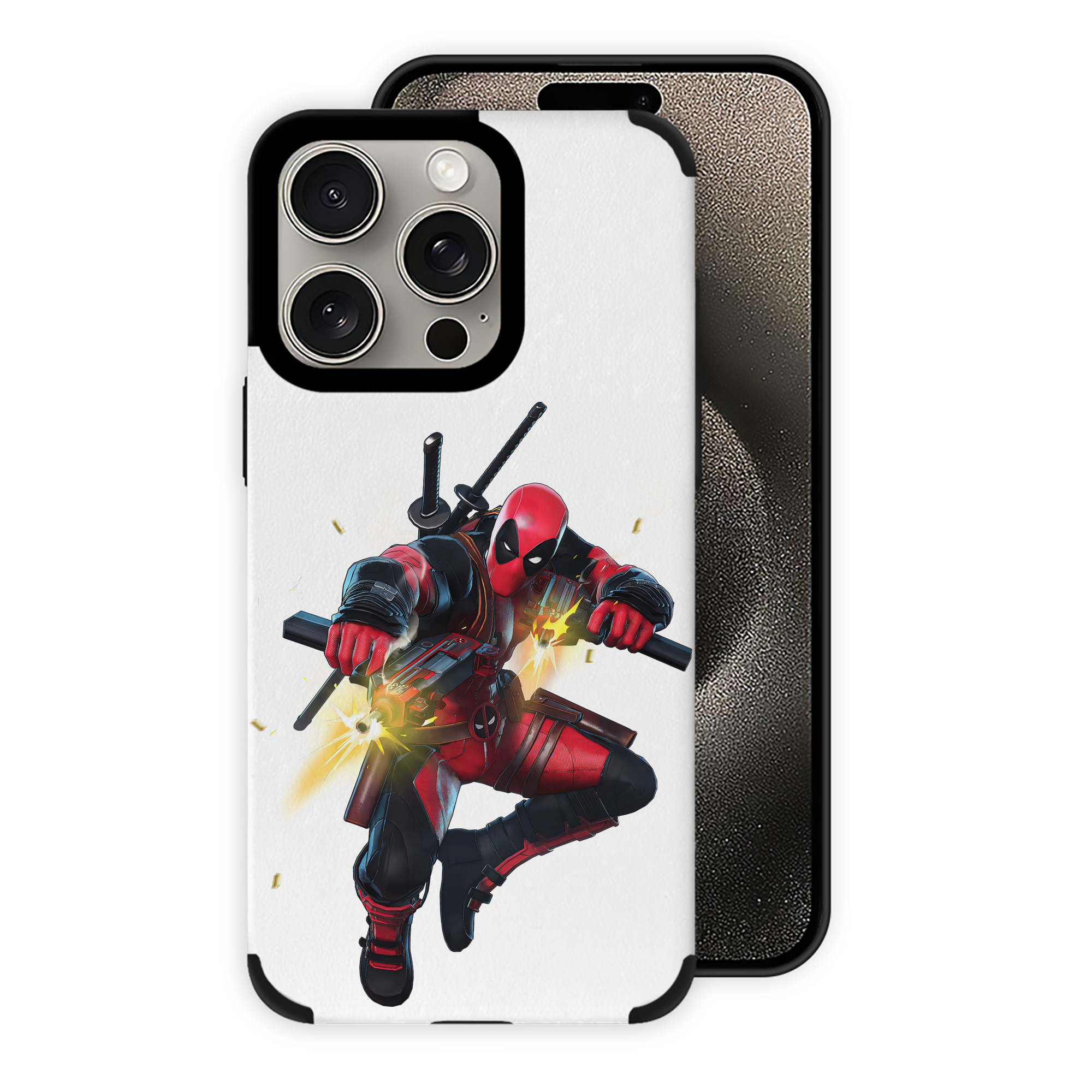 （画像用） Deadpool デッドプール 【iPhone15ProMax対応】 PUレザー スマホケース 耐衝撃＆黄変防止