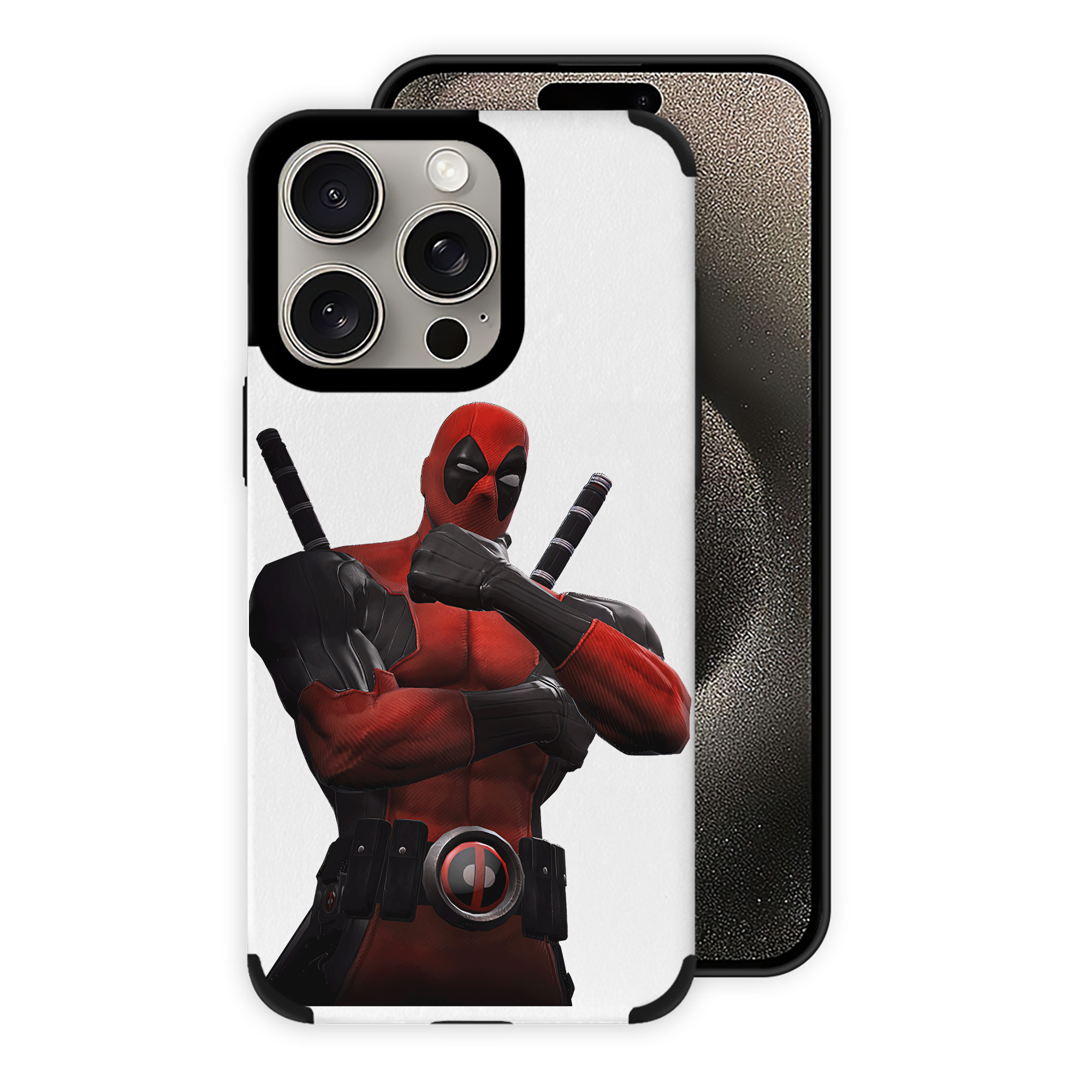（画像用） Deadpool デッドプール 【iPhone15ProMax対応】 PUレザー スマホケース 耐衝撃＆黄変防止