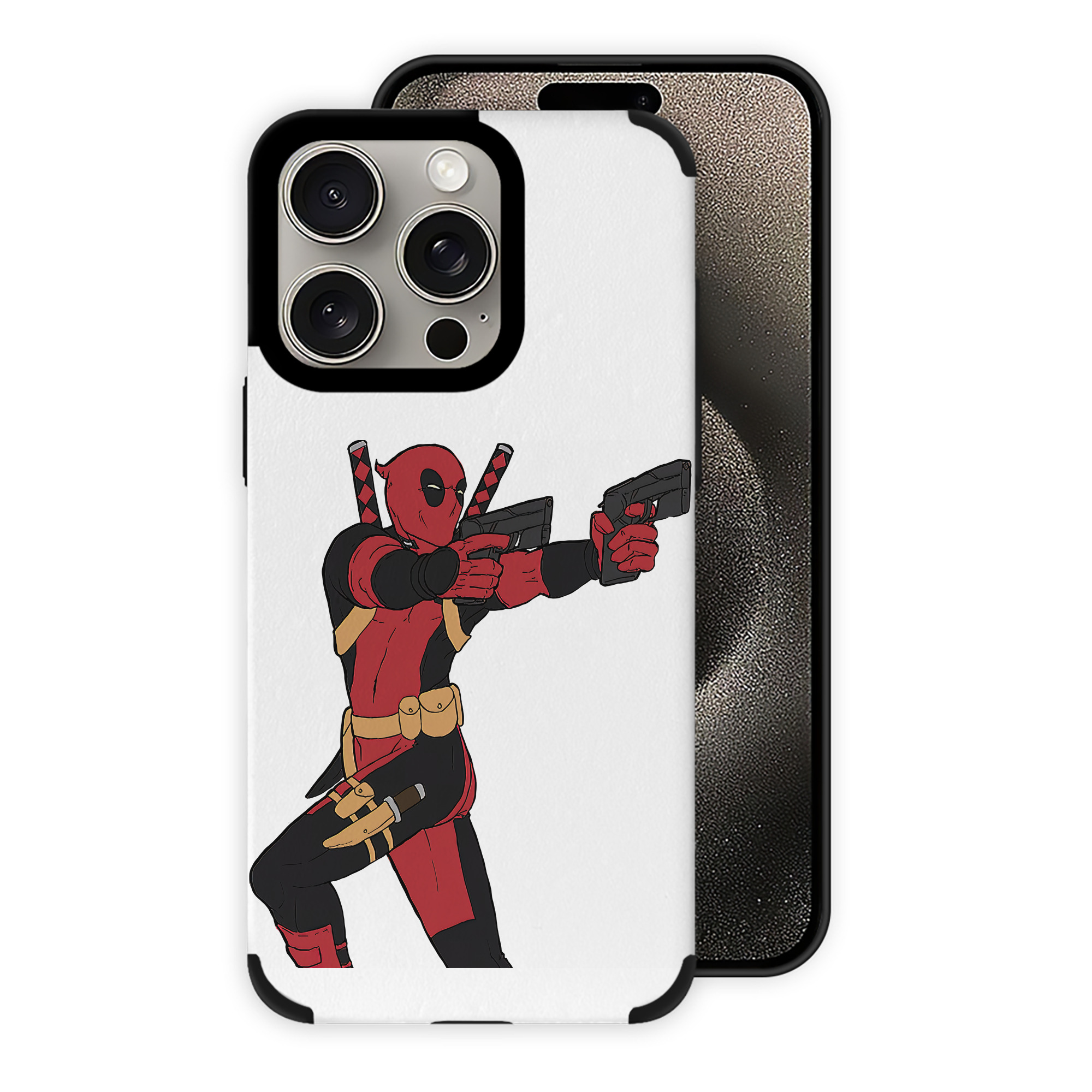 （画像用） Deadpool デッドプール 【iPhone15ProMax対応】 PUレザー スマホケース 耐衝撃＆黄変防止