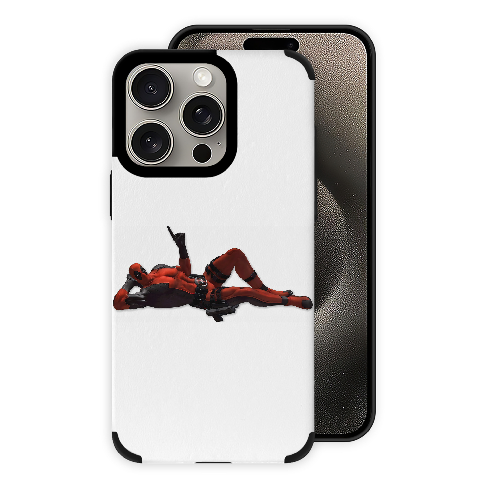 （画像用） Deadpool デッドプール 【iPhone15ProMax対応】 PUレザー スマホケース 耐衝撃＆黄変防止