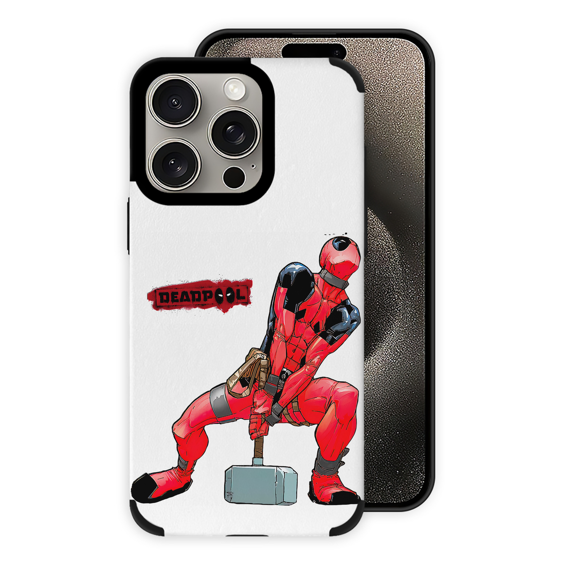 （画像用） Deadpool デッドプール 【iPhone15ProMax対応】 PUレザー スマホケース 耐衝撃＆黄変防止