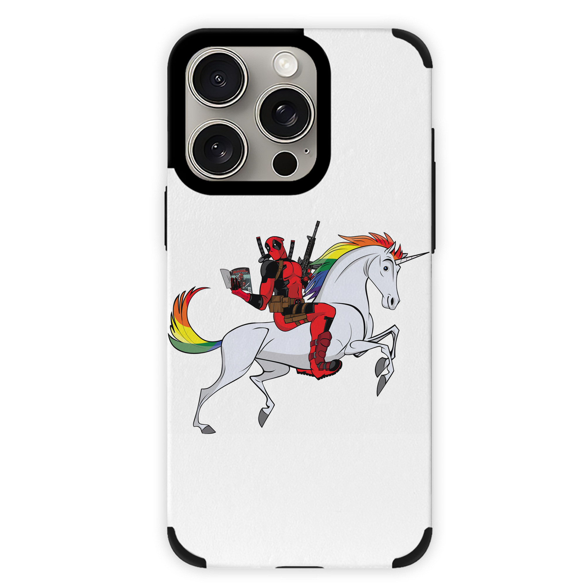 （画像用） Deadpool デッドプール 【iPhone15ProMax対応】 PUレザー スマホケース 耐衝撃＆黄変防止