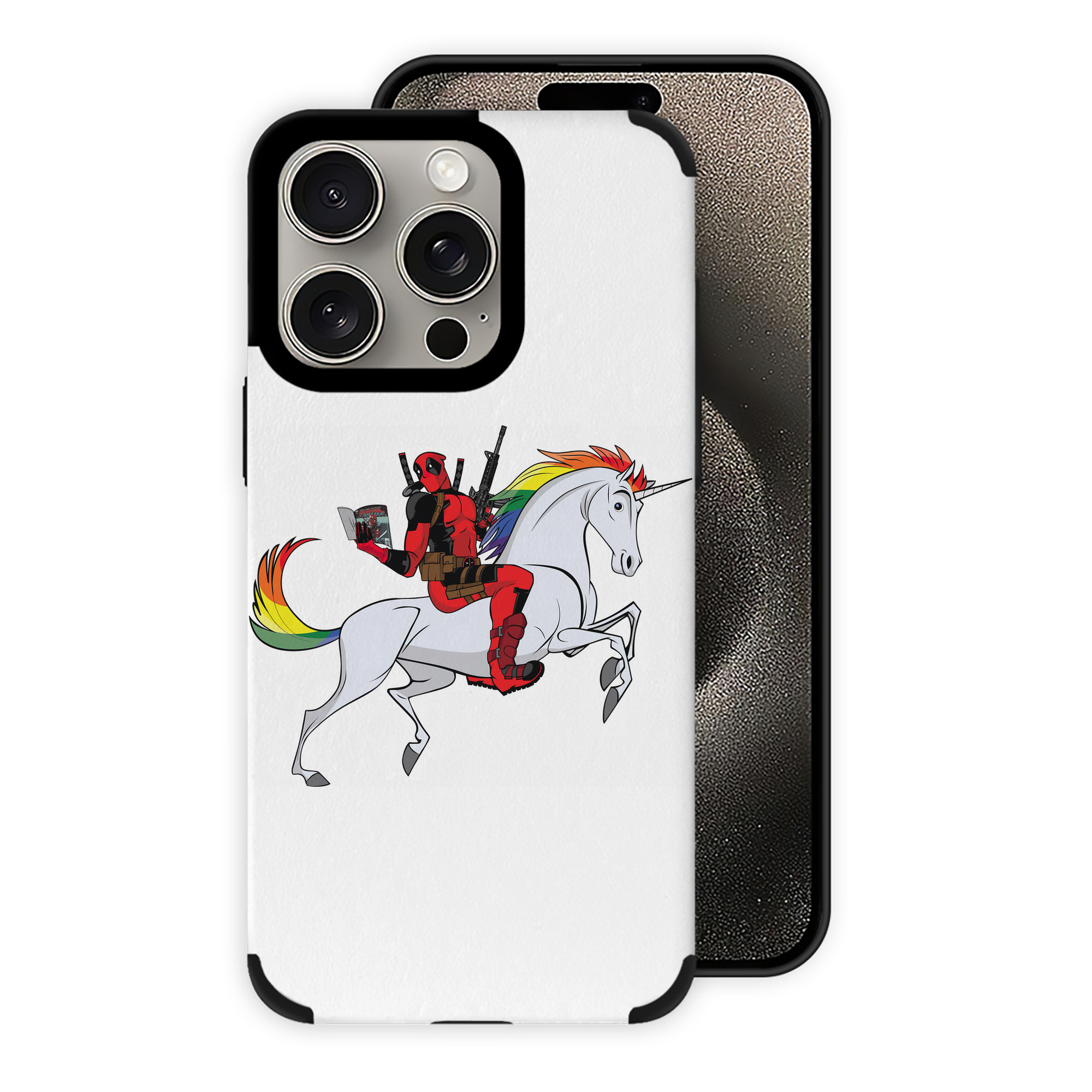 （画像用） Deadpool デッドプール 【iPhone15ProMax対応】 PUレザー スマホケース 耐衝撃＆黄変防止