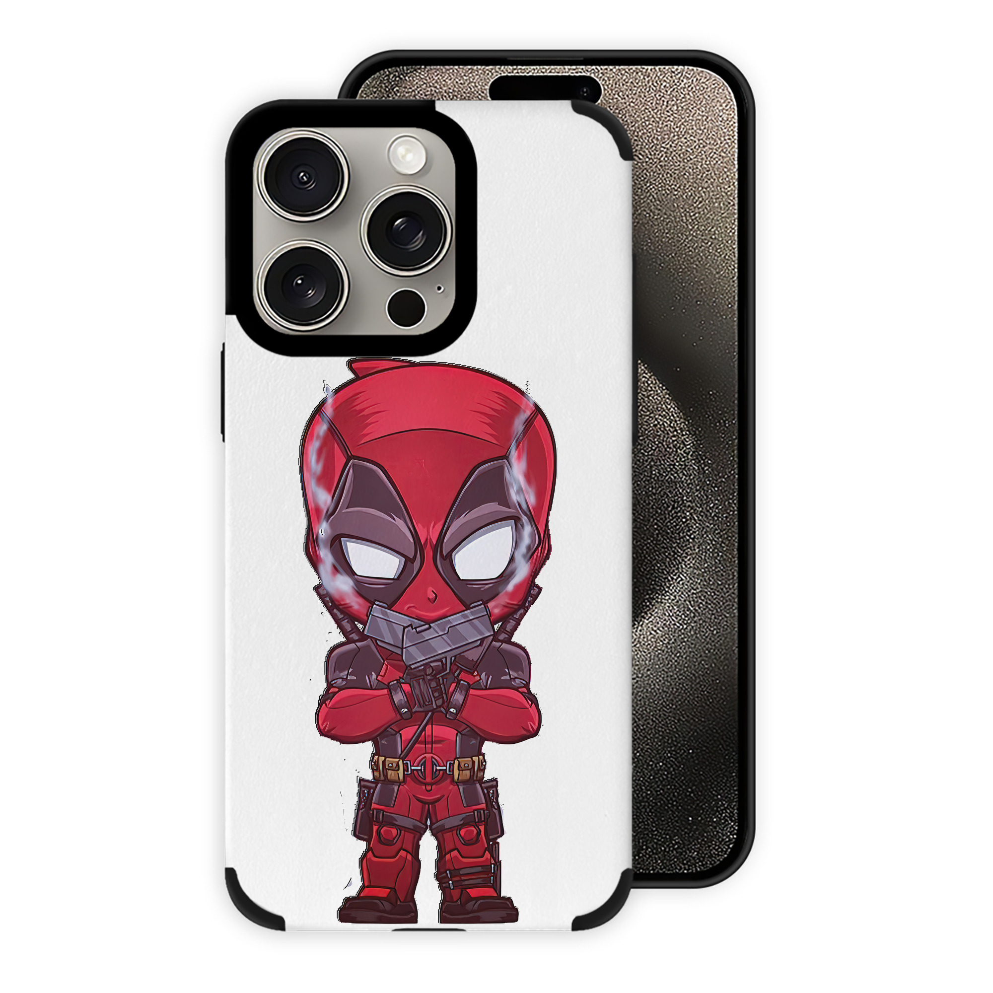 （画像用） Deadpool デッドプール 【iPhone15ProMax対応】 PUレザー スマホケース 耐衝撃＆黄変防止