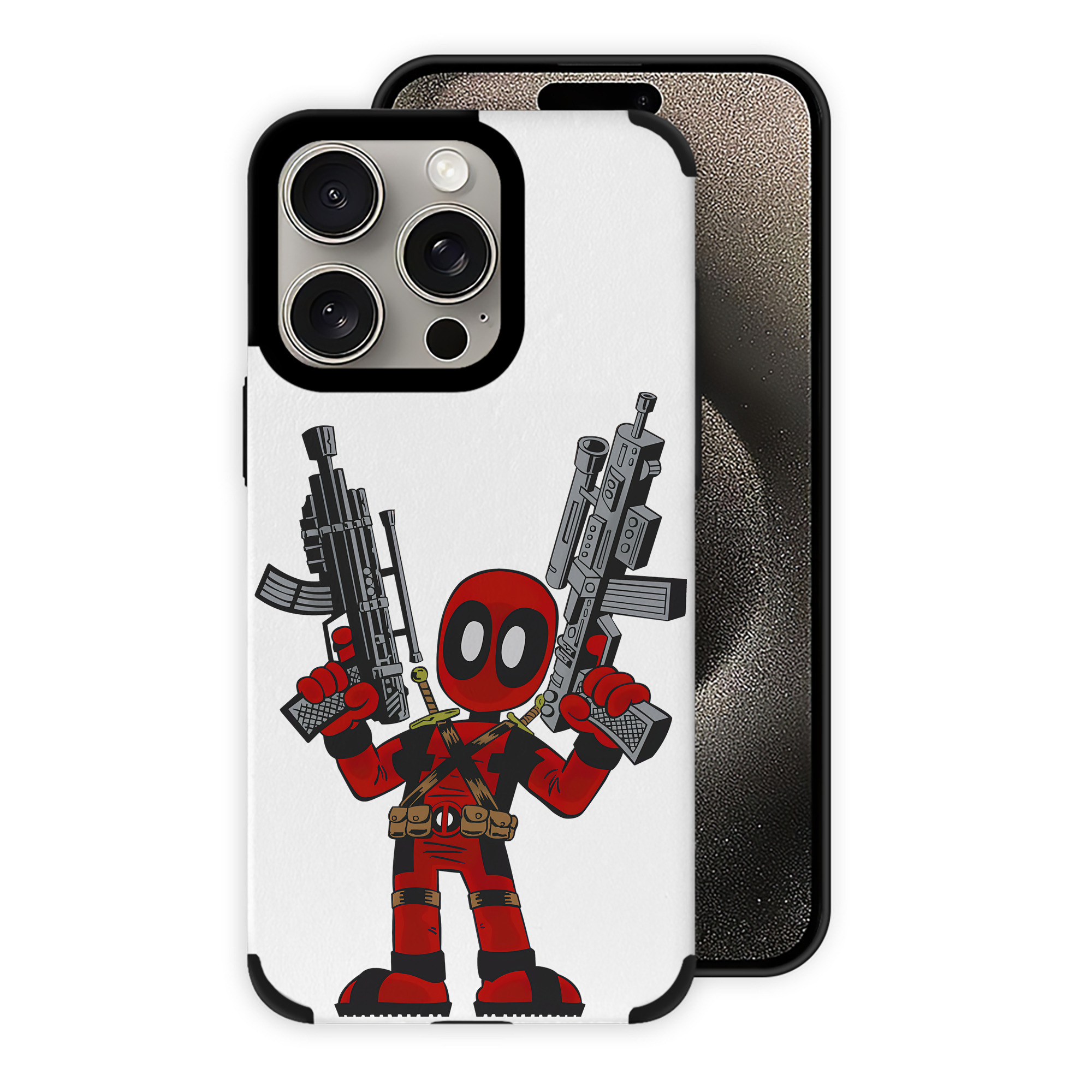 （画像用） Deadpool デッドプール 【iPhone15ProMax対応】 PUレザー スマホケース 耐衝撃＆黄変防止