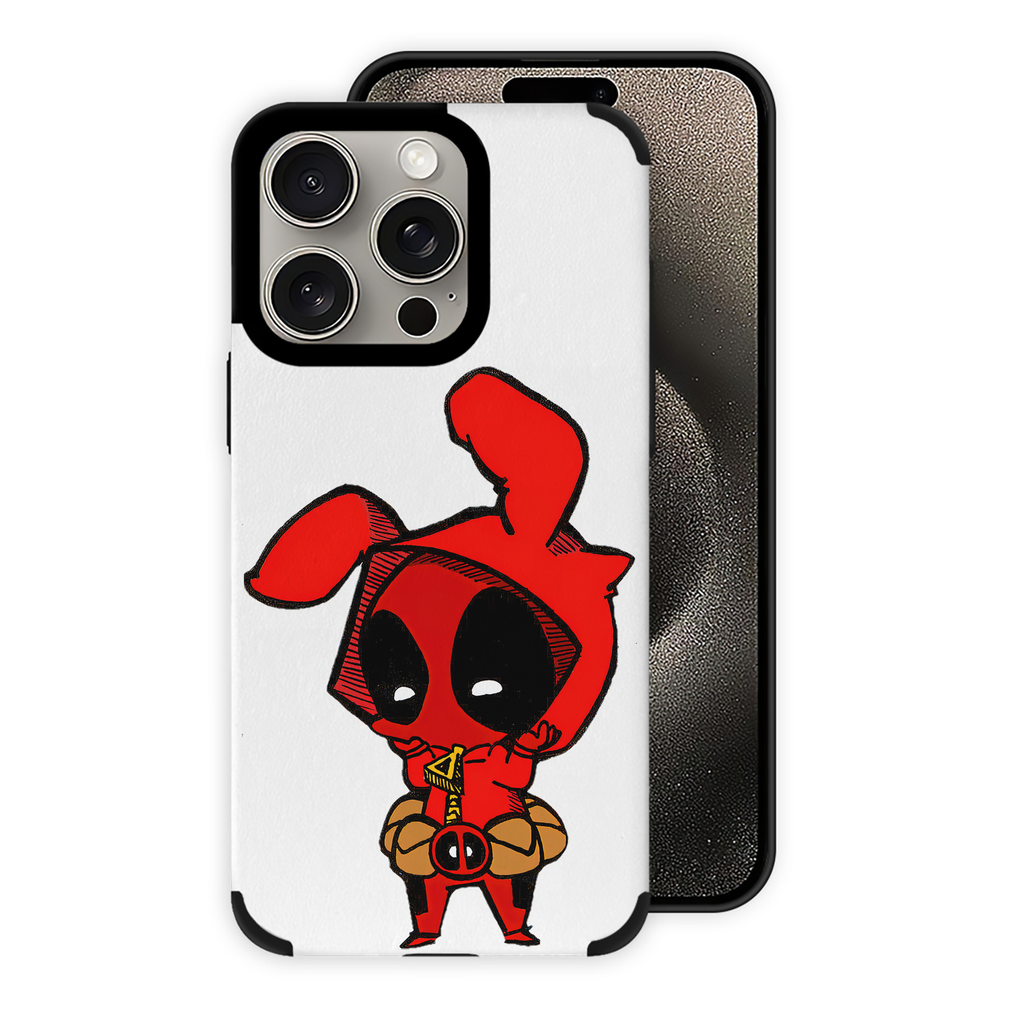 （画像用） Deadpool デッドプール 【iPhone15ProMax対応】 PUレザー スマホケース 耐衝撃＆黄変防止