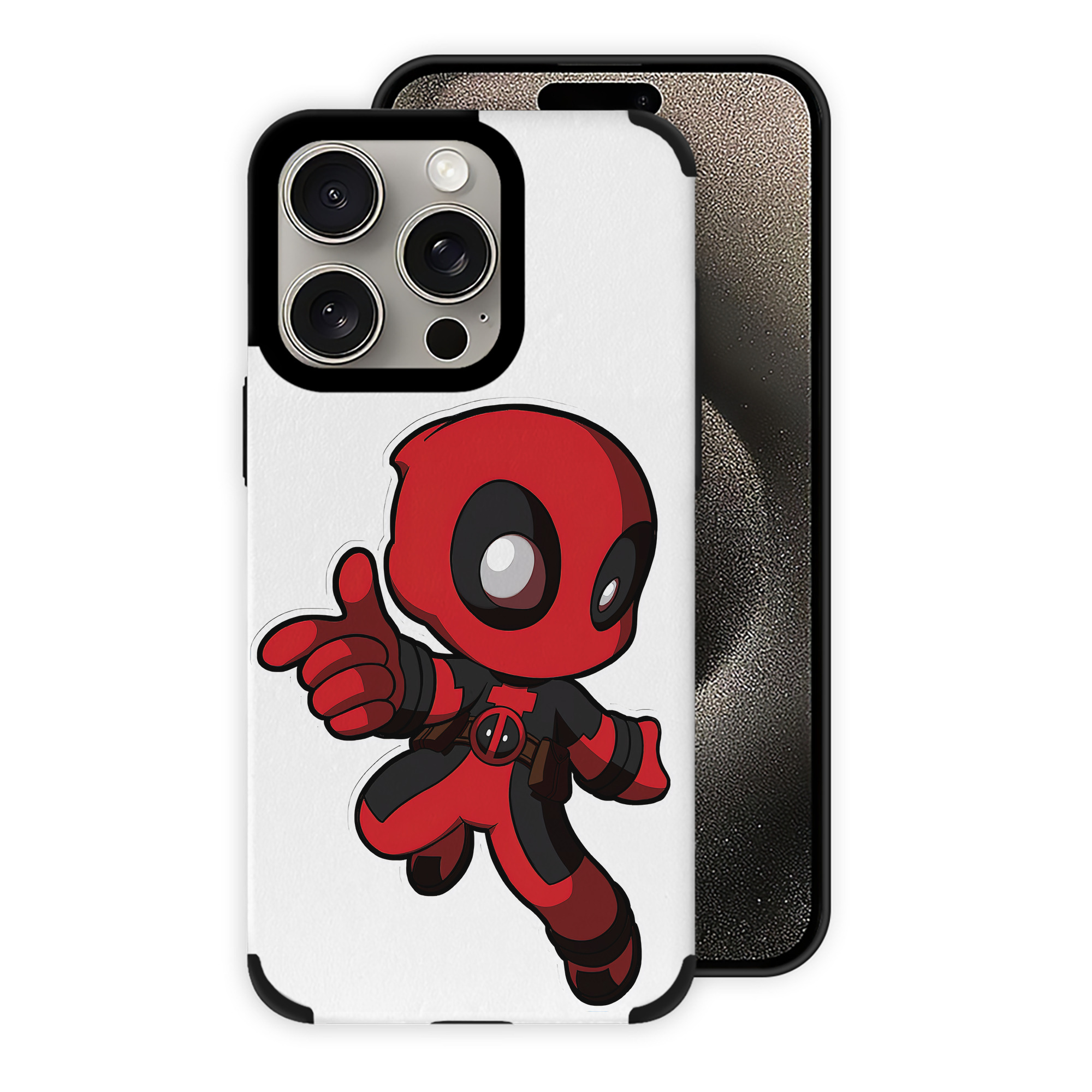 （画像用） Deadpool デッドプール 【iPhone15ProMax対応】 PUレザー スマホケース 耐衝撃＆黄変防止