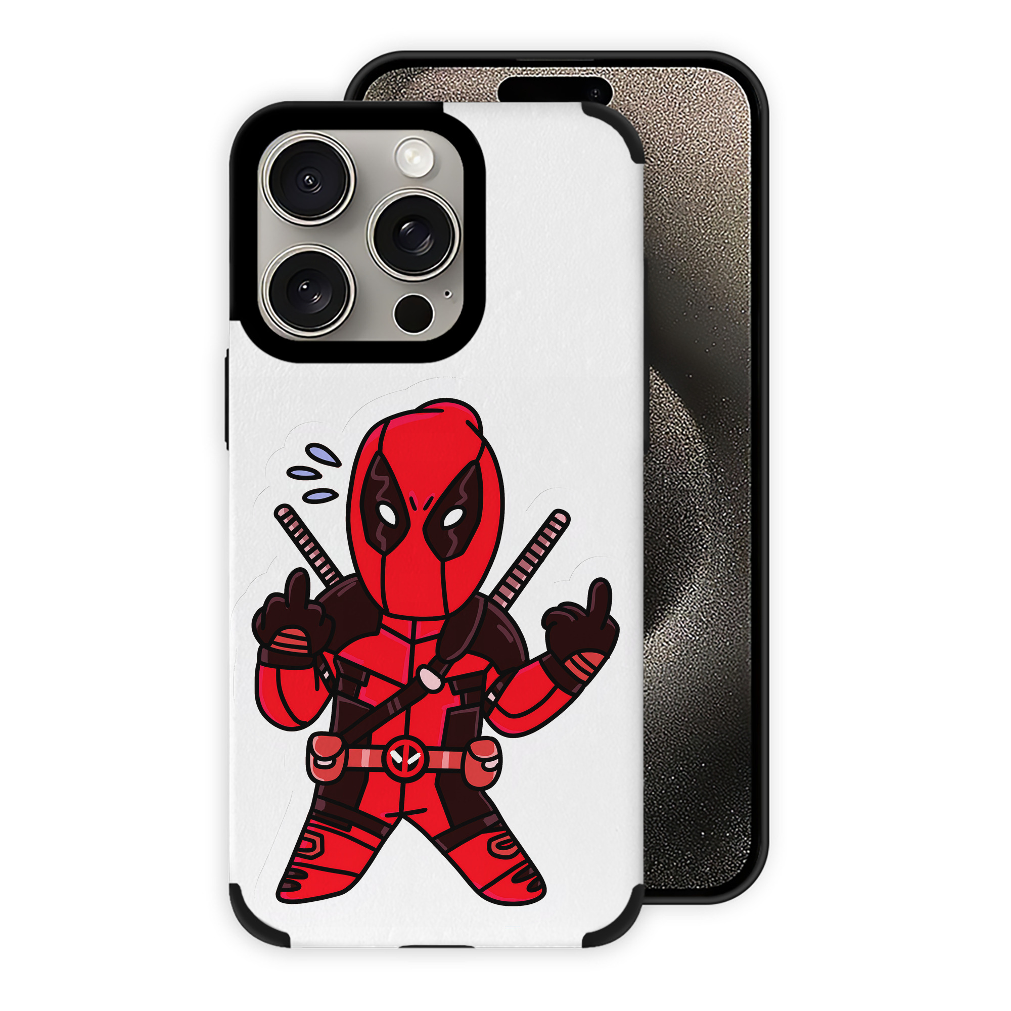 （画像用） Deadpool デッドプール 【iPhone15ProMax対応】 PUレザー スマホケース 耐衝撃＆黄変防止