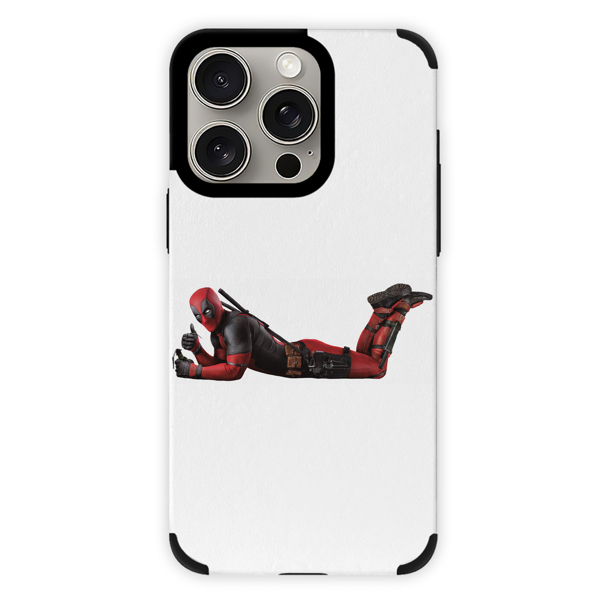 （画像用） Deadpool デッドプール 【iPhone15ProMax対応】 PUレザー スマホケース 耐衝撃＆黄変防止