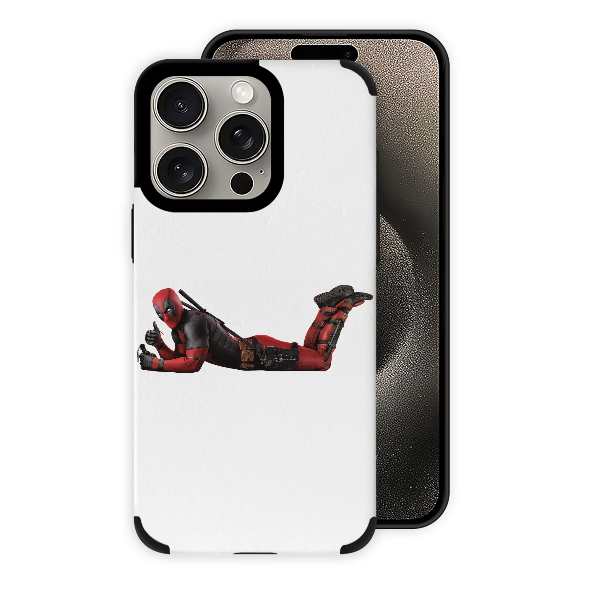 （画像用） Deadpool デッドプール 【iPhone15ProMax対応】 PUレザー スマホケース 耐衝撃＆黄変防止