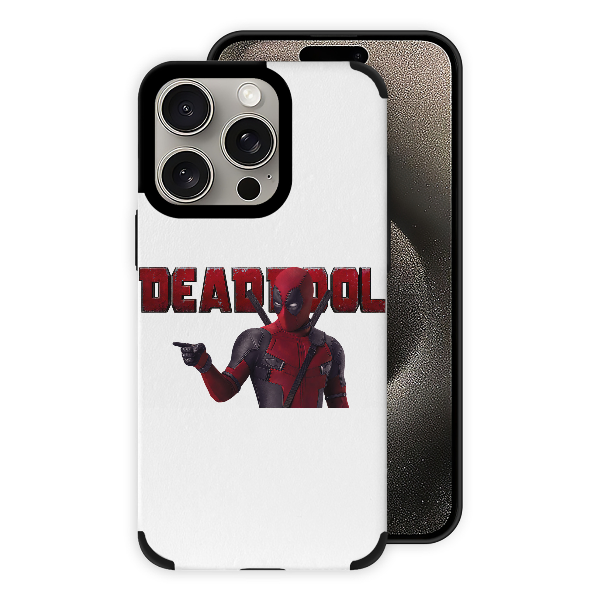 （画像用） Deadpool デッドプール 【iPhone15ProMax対応】 PUレザー スマホケース 耐衝撃＆黄変防止
