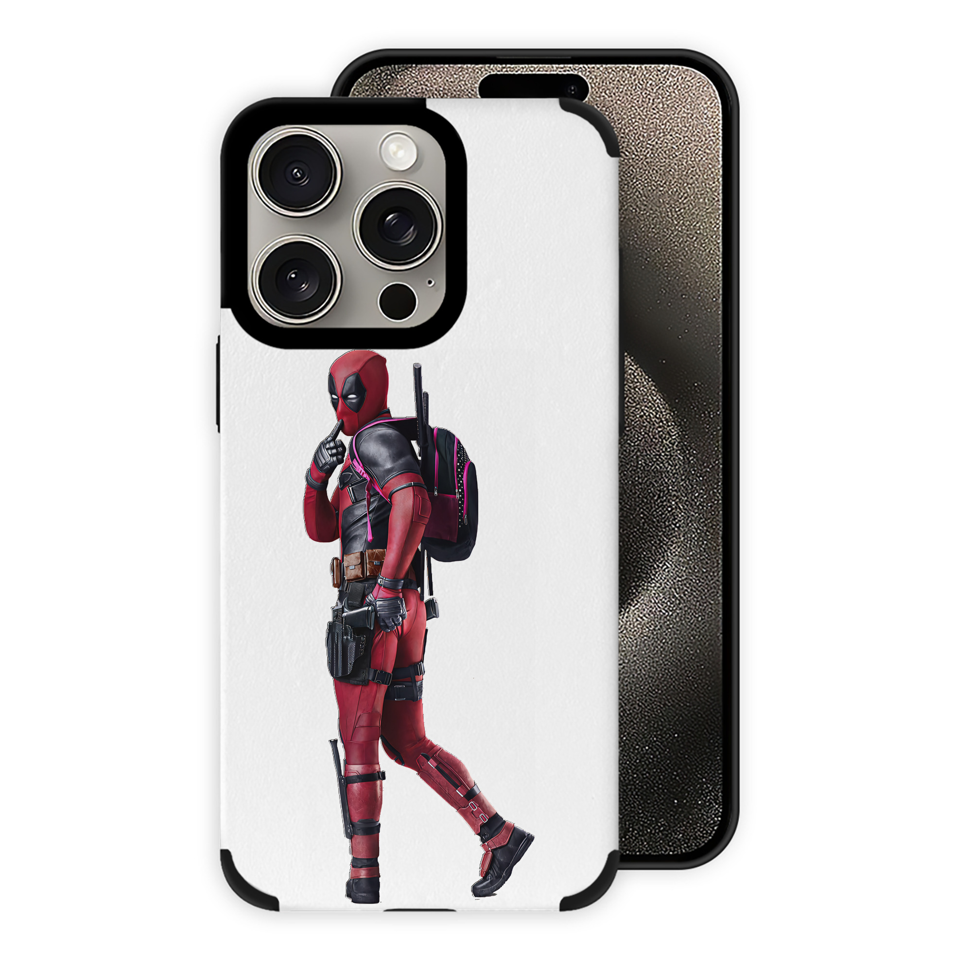 （画像用） Deadpool デッドプール 【iPhone15ProMax対応】 PUレザー スマホケース 耐衝撃＆黄変防止