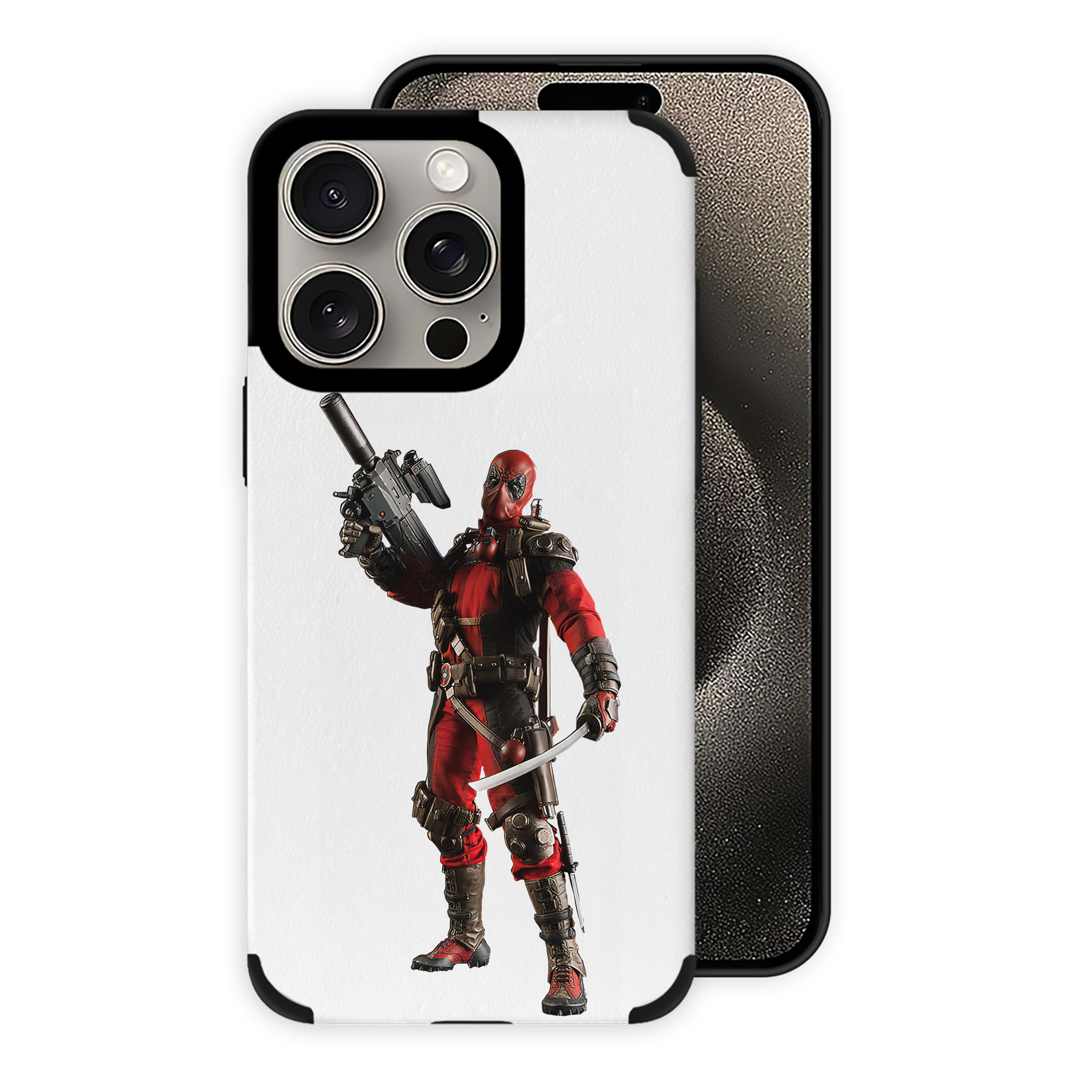（画像用） Deadpool デッドプール 【iPhone15ProMax対応】 PUレザー スマホケース 耐衝撃＆黄変防止