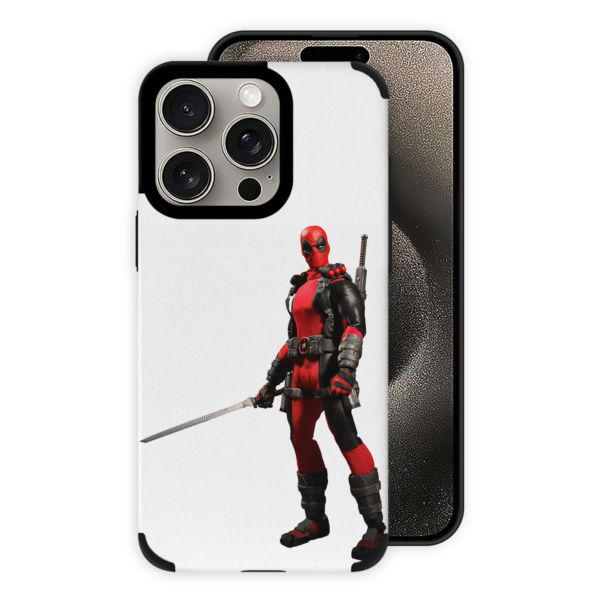 （画像用） Deadpool デッドプール 【iPhone15ProMax対応】 PUレザー スマホケース 耐衝撃＆黄変防止