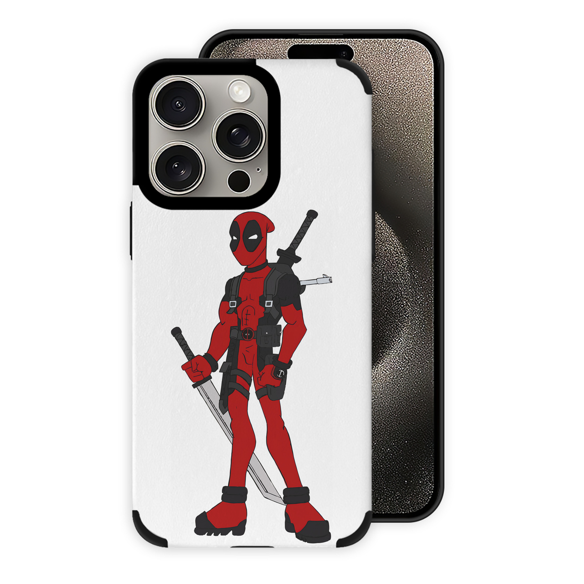 （画像用） Deadpool デッドプール 【iPhone15ProMax対応】 PUレザー スマホケース 耐衝撃＆黄変防止