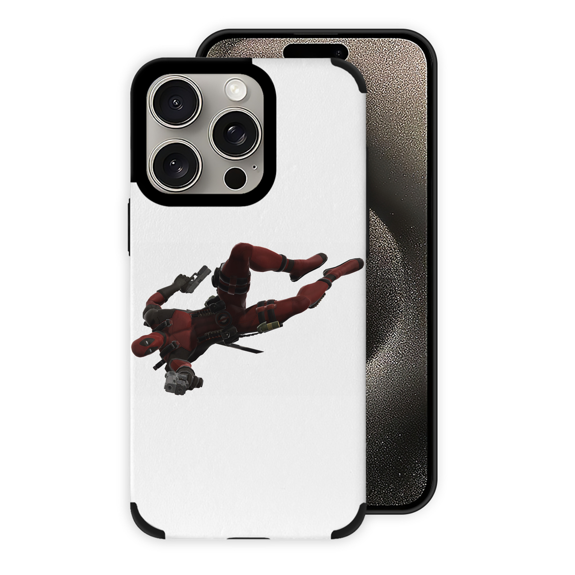 （画像用） Deadpool デッドプール 【iPhone15ProMax対応】 PUレザー スマホケース 耐衝撃＆黄変防止
