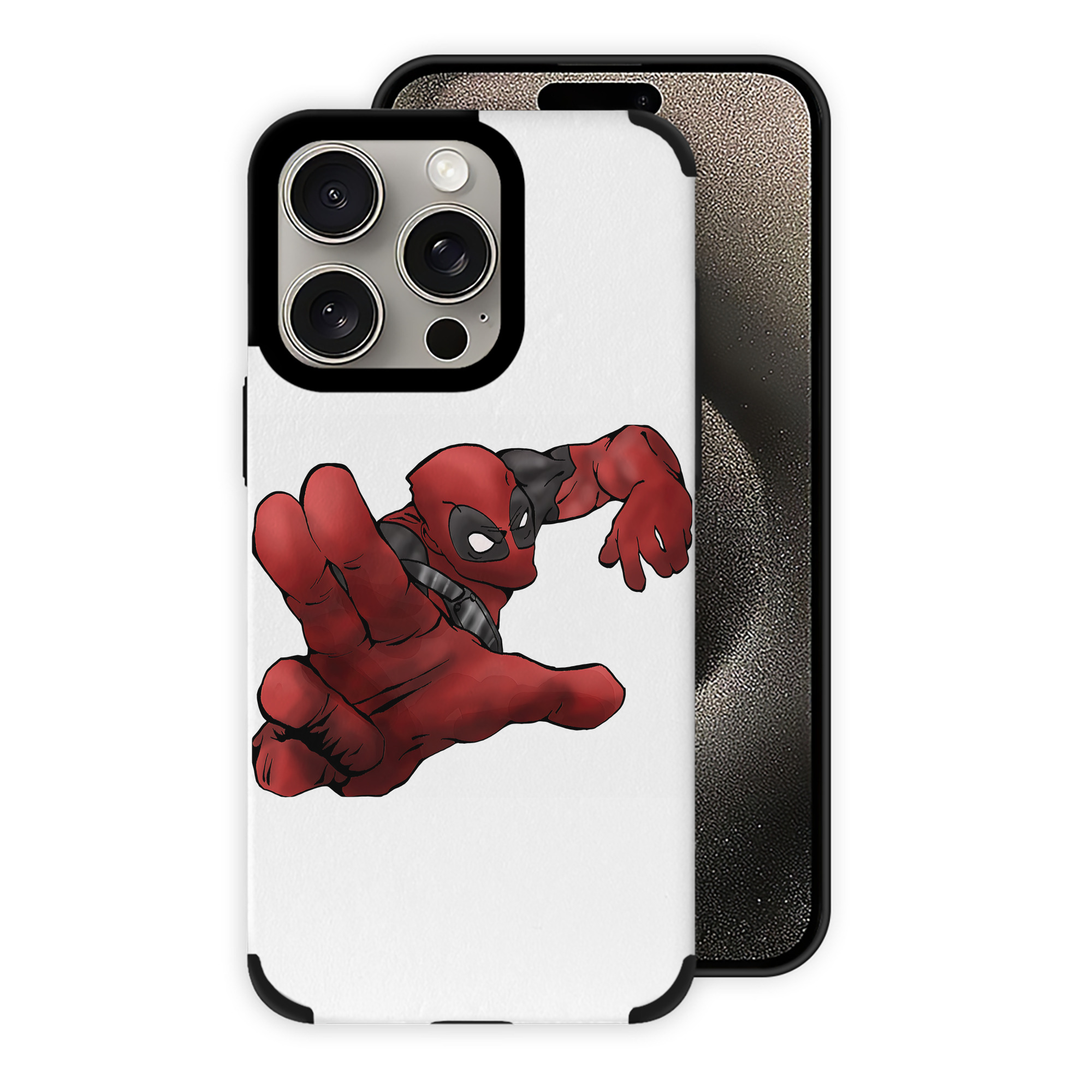 （画像用） Deadpool デッドプール 【iPhone15ProMax対応】 PUレザー スマホケース 耐衝撃＆黄変防止
